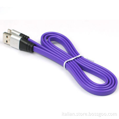 Flat USB cable with aluminum shell for iPhone 5